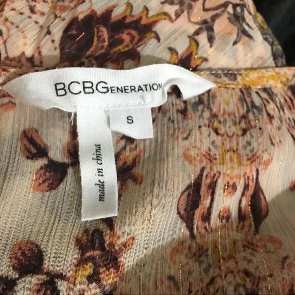 BCBGeneration Floral Pleated Dress Size Small - Picture 9 of 10